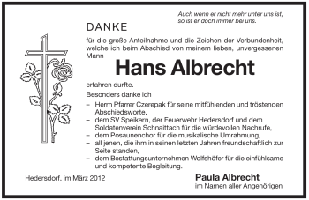 Traueranzeige von Hans Albrecht von Pegnitz-Zeitung